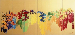 かきつばた之図2003年145cm×50cm×6枚 アクリル絵具/キャンバス