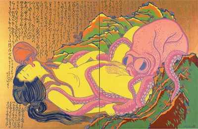 海女と蛸 2003年223cm×144.5cm アクリル絵具/キャンバス